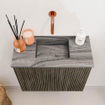 Mondiaz JOYA-DLUX 50cm toiletmeubel - kleur Shadow - Wastafel FAYE positie Midden Zonder kraangat kleur Sombra. SW1425181