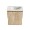 MONDIAZ TURE-DLUX Meuble toilette - 40cm - Washed Oak - EDEN - vasque Ostra - position droite - sans trou de robinet SW1105109