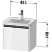 Duravit Ketho 2 meuble sous-lavabo avec 1 tiroir 48.4x37.5x44cm avec poignée graphite anthracite mat SW771833