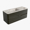 Mondiaz CIRO-DLUX Ensemble de meubles de salle de bains - 120x45x50cm - Plan vasque solid surface Frappe - 1 vasque à gauche - 1 trou de robinet - 2 tiroirs - Shadow SW1532014