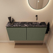 MONDIAZ TURE-DLUX Meuble toilette - 100cm - Army - EDEN - vasque Lava - position droite - sans trou de robinet SW1103677