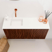 Mondiaz JOYA 80cm toiletmeubel - kleur Ruby - Wastafel FAYE positie Links Zonder kraangat kleur Talc. SW1421739
