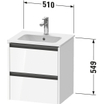 Duravit Ketho.2 meuble sous-lavabo 51x42x54,9cm adapté pour 1 lavabo Panneau de particules Noyer (foncé) Mat SW772735