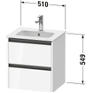 Duravit ketho.2 meuble sous-vasque 51x42x54,9cm pour 1 vasque panneau de particules basalte mat SW772685