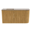 Mondiaz JOYA-DLUX 81.6cm toiletmeubel - ronding rechts kleur Oak - Wastafel FAYE positie Links 1 kraangat kleur Arena. SW1423887