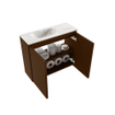 MONDIAZ TURE-DLUX Meuble toilette - 60cm - Rust - EDEN - vasque Ostra - position gauche - 1 trou de robinet SW1105089