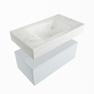 Mondiaz ALAN-DLUX Ensemble de meuble - 80cm - meuble Clay mat - 1 tiroir - Lavabo Cloud Opalo suspendu - vasque Centre - 1 trou de robinet SW806768