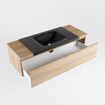 Mondiaz BUKLA Ensemble de meuble - 120x45x34cm - 1 trou de robinet - lavabo centré - solid surface - Urban - sans poignée - 1 tiroir - Mélamine - Chêne blanchi SW704795