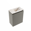 MONDIAZ TURE-DLUX Meuble toilette - 40cm - Smoke - EDEN - vasque Frappe - position droite - sans trou de robinet SW1103071