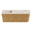 Mondiaz JOYA-DLUX 101.6cm toiletmeubel - ronding rechts kleur Oak - Wastafel FAYE positie Links Zonder kraangat kleur Nata. SW1424064