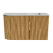 Mondiaz JOYA-DLUX 71.6cm toiletmeubel - ronding links kleur Oak - Wastafel FAYE positie Rechts 1 kraangat kleur Opalo. SW1422212
