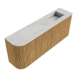 Mondiaz JOYA-DLUX 101.6cm toiletmeubel - ronding links kleur Oak - Wastafel FAYE positie Rechts 1 kraangat kleur Opalo. SW1422168