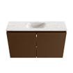 MONDIAZ TURE-DLUX Meuble toilette - 80cm - Rust - EDEN - vasque Ostra - position centrale - sans trou de robinet SW1105067