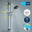 GROHE Vitalio Start 110 Ensemble barre de douche - 60cm - douchette ronde - 1 type de jet - flexible de douche lisse - chrome SW1028089