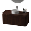Royal Plaza Terra Edge Wastafelonderkast- 100cm - ribbel - 2 lades - afgeronde hoeken - kastanje (walnoot) SW1449113
