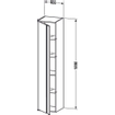 Duravit Ketho Armoire colonne avec 1 porte 40x180x36cm gauche graphite 0296478