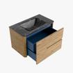 Mondiaz CIRO-DLUX Meuble de salle de bains complet - 80x45x50cm - Lavabo solid surface Lava - 1 lavabo central - 1 trou de robinet - 2 tiroirs - Chêne SW1531067