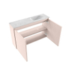 MONDIAZ TURE-DLUX Meuble de toilettes 80 cm Rosee. EDEN lavabo Opalo position droite. Sans trou de robinet. SW1104509