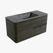 Mondiaz CIRO-DLUX Ensemble de meubles de salle de bains - 100x45x50cm - Lavabo en Solid Surface Lava - 1 vasque au milieu - 1 trou de robinet - 2 tiroirs - Shadow SW1532262