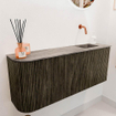 Mondiaz JOYA-DLUX Meuble de salle de bains 101.6cm - arrondi gauche couleur Shadow - Vasque FAYE position Droite Sans trou de robinet couleur Oza SW1425082