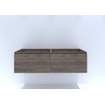 HR badmeubelen matrix meuble sous lavabo 140 cm 2 tiroirs - poignée en couleur espresso SW530189