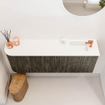 Mondiaz JOYA 111.6cm toiletmeubel - ronding links kleur Shadow - Wastafel FAYE positie Rechts 1 kraangat kleur Talc. SW1421456