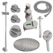 BRAUER Chrome Carving Regendoucheset inbouw - hoofddouche 30cm - plafondarm 20cm - 3 carving knoppen - inclusief inbouwdeel - handdouche rond 3 standen - chroom SW715604