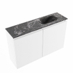 MONDIAZ TURE-DLUX Meuble toilette - 80cm - Talc - EDEN - vasque Lava - position droite - 1 trou de robinet SW1103648