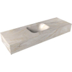 Mondiaz LEX Lavabo suspendu - 90x12x30cm - 1 lavabo - sans trou de robinet - central - solid surface - ostra SW1176998