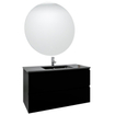 Saniclass Chaci Badkamermeubelset - 100x46x55cm - keramische wastafel zwart - 1 wasbak - 1 kraangat - 2 lades - ronde spiegel met verlichting - mat zwart SW816293