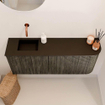 Mondiaz JOYA 101.6cm toiletmeubel - ronding rechts kleur Shadow - Wastafel FAYE positie Links Zonder kraangat kleur Urban. SW1421515
