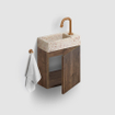 Clou Flush 3 fontein - 36x18cm - rechts - gerecycled PE - licht terra SW848908
