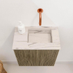Mondiaz JOYA-DLUX 40cm toiletmeubel - kleur Dusk - Wastafel FAYE positie Rechts Zonder kraangat kleur Nata. SW1425898