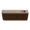 Mondiaz JOYA-DLUX 111.6cm toiletmeubel - ronding links kleur Walnut - Wastafel FAYE positie Rechts 1 kraangat kleur Saba. SW1424675
