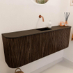 Mondiaz JOYA 123.2cm meuble de salle de bains - arrondi gauche et droite couleur Walnut - Vasque FAYE position Milieu Sans trou de robinet couleur Urban SW1421373
