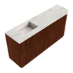 Mondiaz JOYA-DLUX 91.6cm toiletmeubel - ronding rechts kleur Ruby - Wastafel FAYE positie Links 1 kraangat kleur Ostra. SW1423812