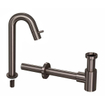 INK 5B Ensemble robinet de lave-mains - robinet de lave-mains sur pied - haut cintré - siphon design - Metal black SW693095