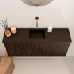 Mondiaz JOYA 90cm toiletmeubel - kleur Walnut - Wastafel FAYE positie Midden Zonder kraangat kleur Urban. SW1421333