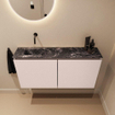 MONDIAZ TURE-DLUX Meuble toilette - 100cm - Rosee - EDEN - vasque Lava - position gauche - sans trou de robinet SW1103976
