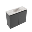 MONDIAZ TURE-DLUX Meuble WC 60 cm Dark Grey. Lavabo EDEN Glace position milieu. Avec 1 trou de robinet. SW1103269