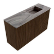 Mondiaz JOYA-DLUX 70cm toiletmeubel - kleur Walnut - Wastafel FAYE positie Rechts Zonder kraangat kleur Sombra. SW1424714