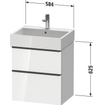 Duravit D-neo Meuble sous vasque 58.4x44.2x62.5cm 2 tiroirs Blanc haute brillance SW641443