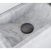 FugaFlow Eccelente Pietra ensemble lave-mains - 22x40x10cm - 1 trou de robinet - à droite - marbre - robinet de lavabo gunmetal - blanc SW1469019