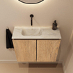 MONDIAZ TURE-DLUX meuble WC 60 cm Washed Oak. Lavabo EDEN Ostra position gauche. Sans trou de robinet. SW1105126