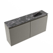 MONDIAZ TURE-DLUX Meuble de toilettes 100 cm Smoke. Lavabo EDEN Lava position droite. Avec 1 trou de robinet. SW1104109