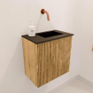 Mondiaz JOYA 40cm meuble de salle de bains - couleur Oak - Vasque FAYE position Droite Sans trou de robinet couleur Urban SW1421144