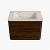 Mondiaz CIRO-DLUX Ensemble de meubles de salle de bains - 70x45x50cm - Vasque solid surface Nata - 1 lavabo au milieu - 1 trou de robinet - 2 tiroirs - Noyer SW1530538