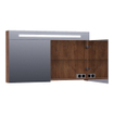 BRAUER Promise Deluxe Armoire de toilette 120x70cm éclairage intégré rectangulaire 2 portes pivotantes MFC Forest Cacao SW371666