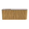 Mondiaz JOYA-DLUX 101.6cm toiletmeubel - ronding rechts kleur Oak - Wastafel FAYE positie Links Zonder kraangat kleur Arena. SW1423880