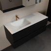 Mondiaz AIVY Ensemble de meuble - 120x45x50cm - 1 trou de robinet - 1 vasque Urban Solid surface - Gauche - 2 tiroirs - avec armoire de toilette - MDF Urban SW892179